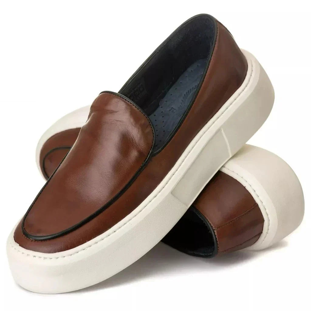 Mocassin Homme Décontracté Slip-On Everest – Stylé, 5 cm, Style Sport-Chic à Semelle Épaisse